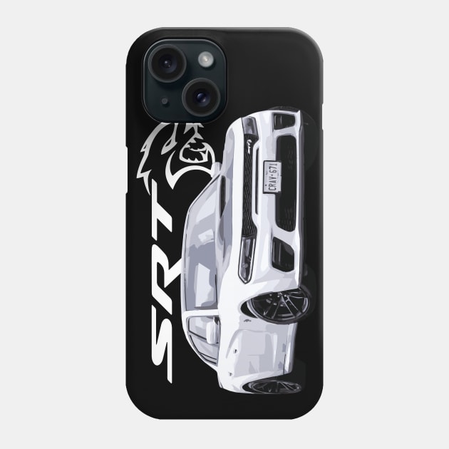Dodge Charger Hellcat Widebody SRT White Knuckle Phone Case by cowtown_cowboy