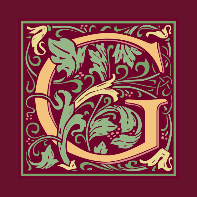 William Morris Vintage Letter G by MatchbookGraphics