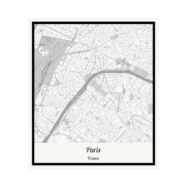 Map of Paris - France by AeTDesignPT