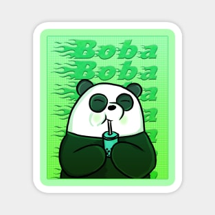 Green Boba Panda Magnet