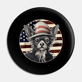 Chinese Crested 4th of July Pin