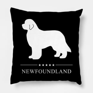 Newfoundland Dog White Silhouette Pillow