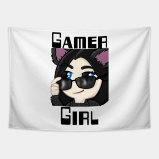 Gamer Girl, Wolf Girl Shade, Twitch streamer emote Tapestry