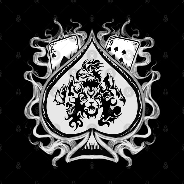 Ace of spades white by Shawnsonart