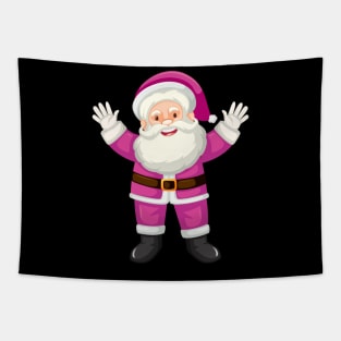 Retro Vintage Pink Santa Claus Tapestry