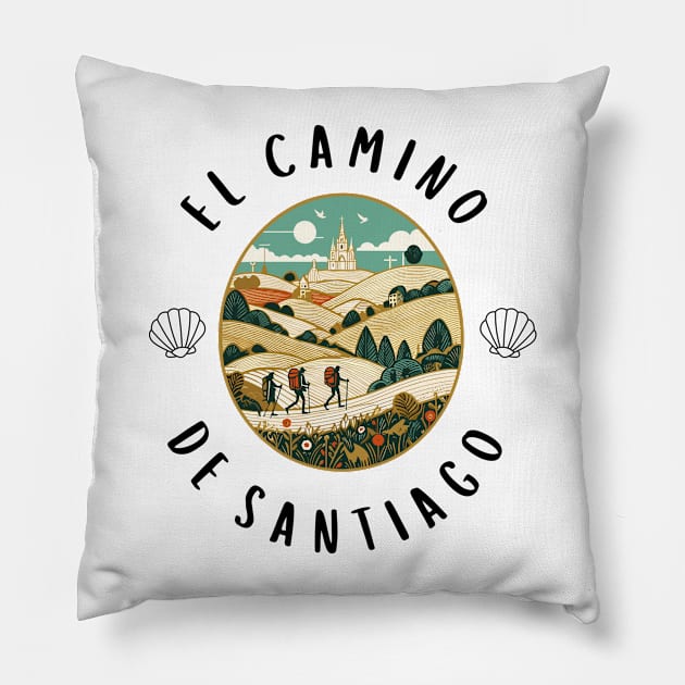 Buen Camino! El Camino de Santiago de Compostela - The Way of Saint James - Peregrino Pilgrim - Camino Frances Ingles Primitivo Shirt, Hoodie, Mug, Tote, Souvenir, etc Pillow by cloudhiker