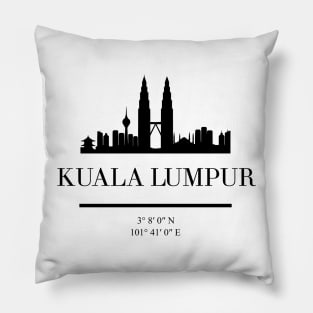 KUALA LUMPUR BLACK SILHOUETTE SKYLINE ART Pillow