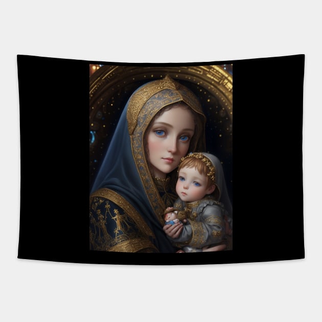 Madonna and Child Tapestry by PSYOP Industries 