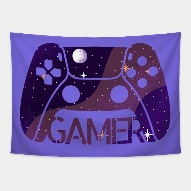 Gamer Controller Silhouette Tapestry by MrDrajan