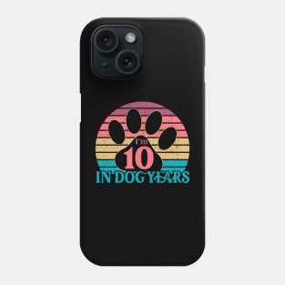 I'm 10 In Dog Years Funny 70 Yr Old Vintage 70th Birthday Phone Case