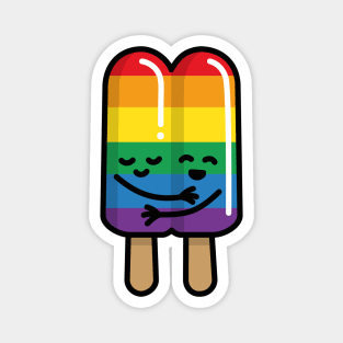 Lesbian Gay couple popsicle Rainbow flag LGBT love Magnet