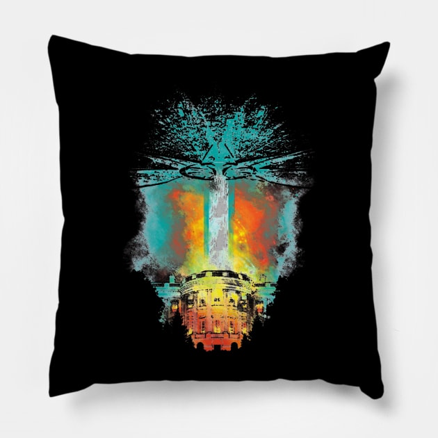 Doomsday  - Independence Day Pillow by PatrickPollardArtworks