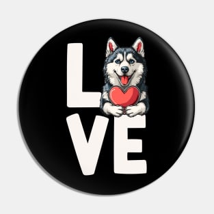 Love Siberian Husky Pin