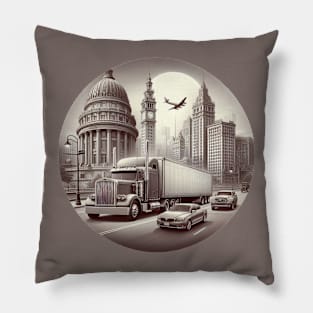 Big Rig Trucking Semi Truck Pillow