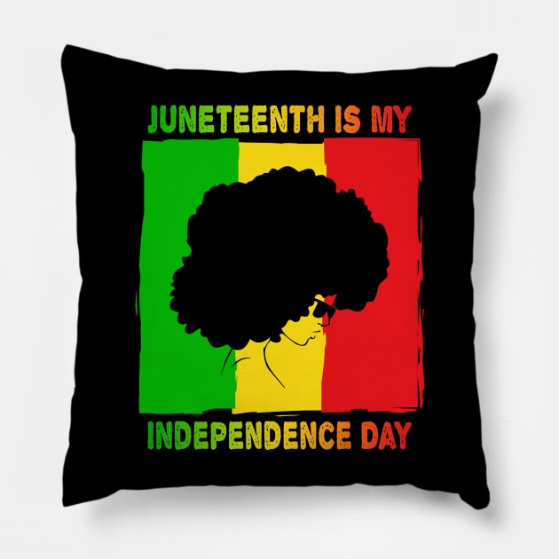 Juneteenth is My Independence Day Not July 4th Pillow by WildZeal