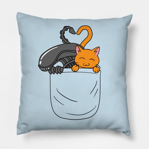 Alien and Jonesy Pocket Pillow by CCDesign