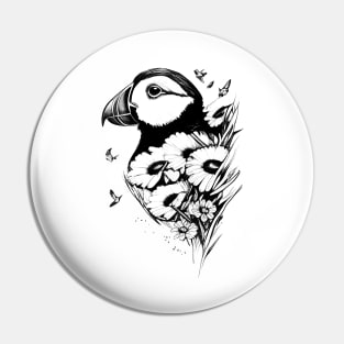 Puffin Wild Animal Nature Illustration Art Tattoo Pin