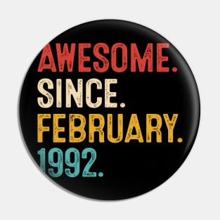 vintage february 1992 birthday Pin