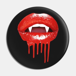 1980s Halloween  Gothic Red Lips Vampire Fangs Pin