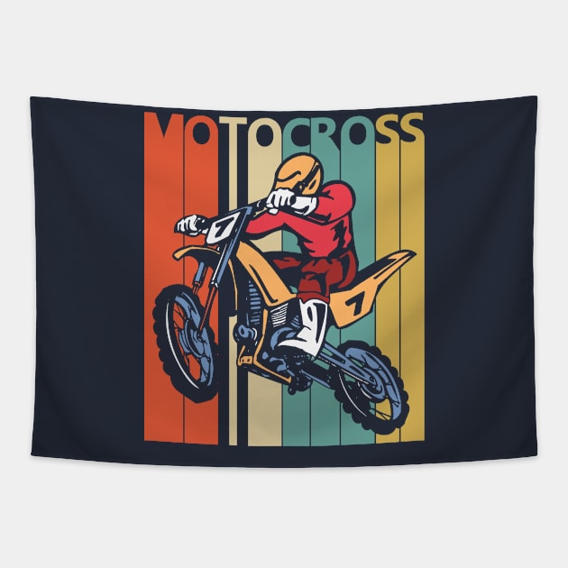 Vintage Retro Motocross Tapestry by GWENT