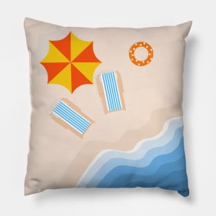 Summer vacation on the beach Pillow