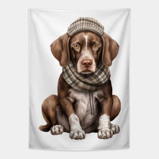 Winter German Shorthaired Pointer Dog Tapestry