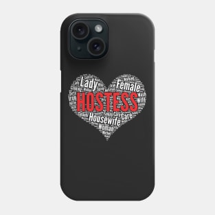 Hostess Heart Shape Word Cloud Design graphic Phone Case