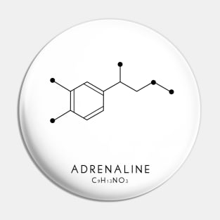 Adrenaline Molecular Structure - White Pin
