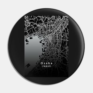 Osaka Japan City Map dark Pin