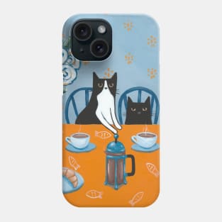 French Press Coffee Cats Phone Case