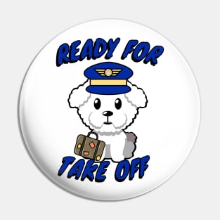 Cute Furry dog is a pilot Pin