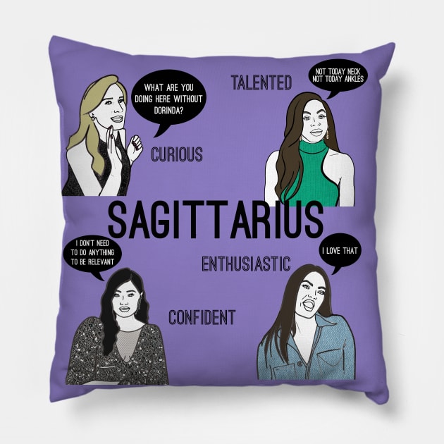 Sagittarius- Bravostrology series Pillow by Katsillustration