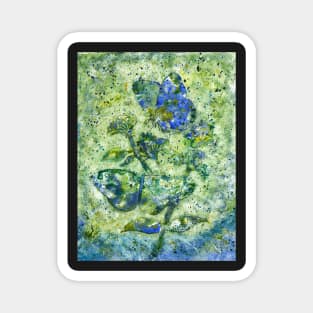 Abstract Butterflies and Plants in Watercolor Magnet