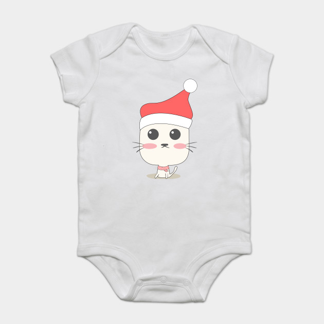 Cat With Santa Hat Santa Cat Onesie Teepublic