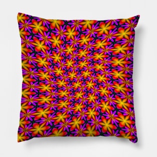 Bright Orange Flower Pattern Pillow