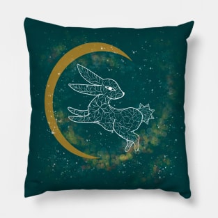 Aqua lunar rabbit Pillow