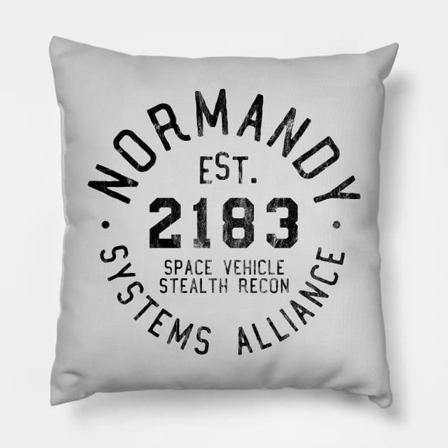 SSV Normandy | Mass Effect Athletic Shirt | Black Pillow by threadbaregaming