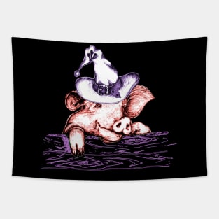 Pig Witch T shirt Halloween kids Girls Women Funny Costume Tapestry