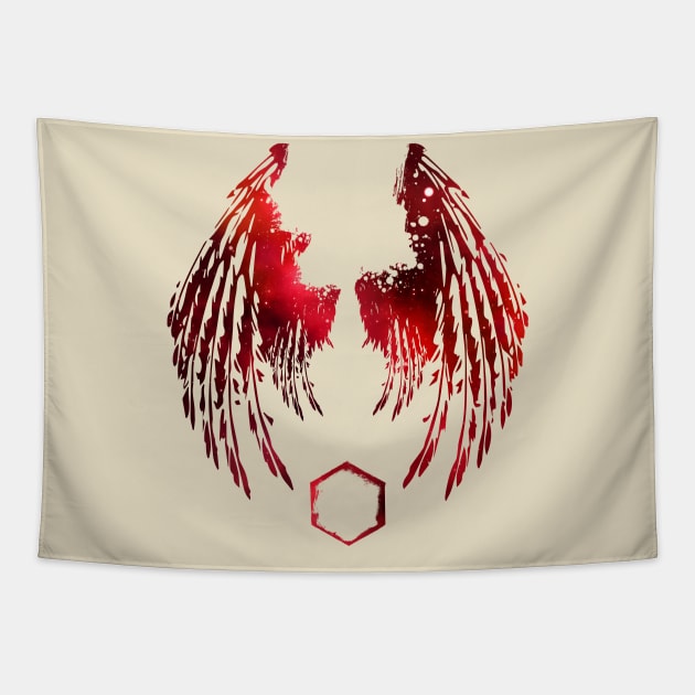 Red Cosmos - Wings Tapestry by Scailaret