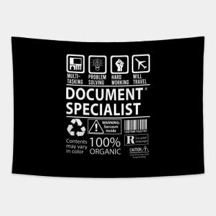 Document Specialist T Shirt - MultiTasking Certified Job Gift Item Tee Tapestry