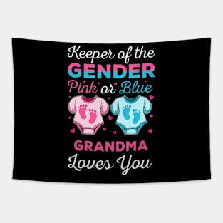 Keeper Of The Gender Grandma Loves You Baby Shower Family Tapestry