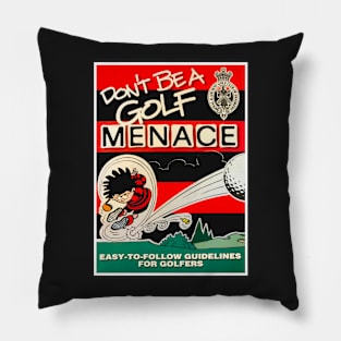 Vintage Golf Menace Poster Pillow