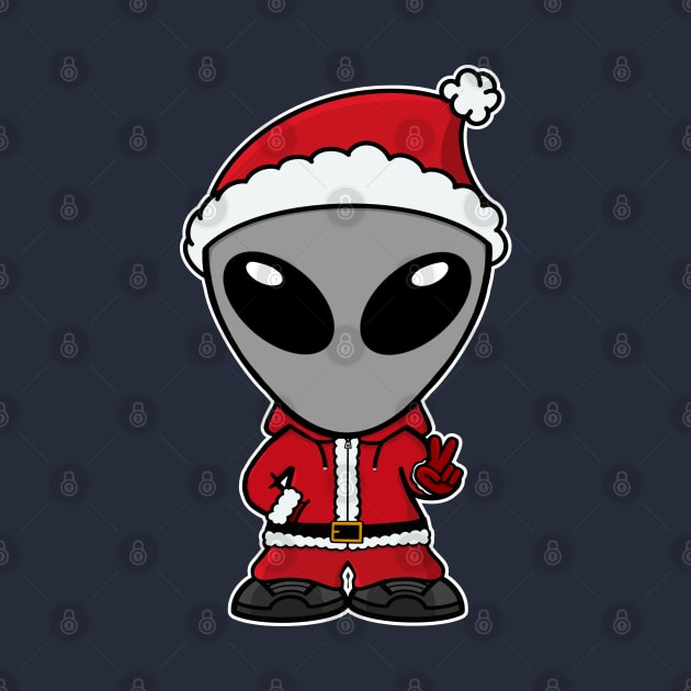 Santa Gray Space Alien by SpaceAlienTees