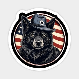 Patriotic Schipperke Magnet