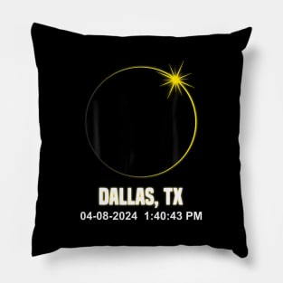 Total Solar Eclipse Dallas 2024 Time Texas Eclipse Pillow