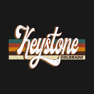 Keystone Colorado US State Map Vintage Retro 70s 80s style T-Shirt