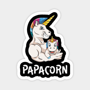 Papacorn Dad Unicorn Father Funny Men Magnet