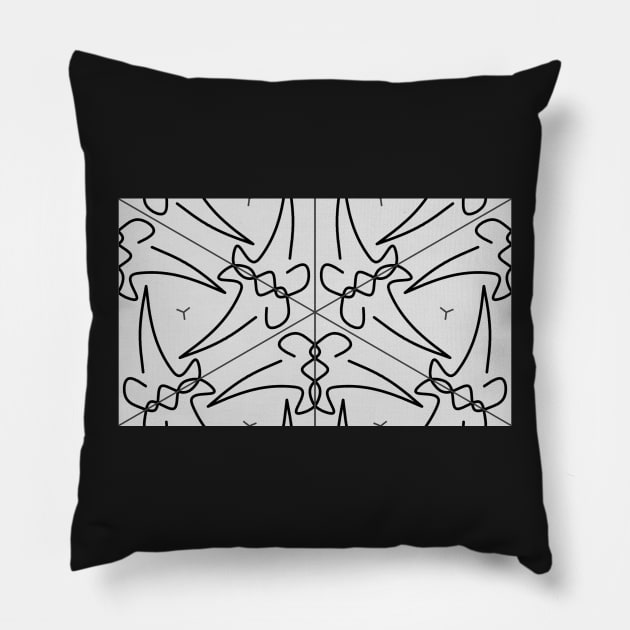 squiggle bones repeating gray and black pattern Pillow by davidscohen