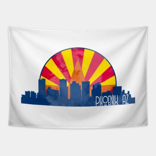 Phoenix Skyline Arizona Flag Design Tapestry