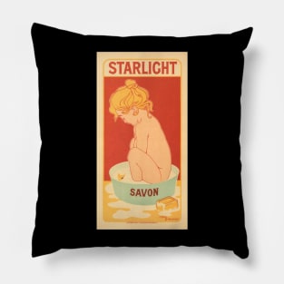 STARLIGHT SAVON by Belgian Artist Henri Meunier 1900 from Les Maitre de L'Affiches Series Pillow